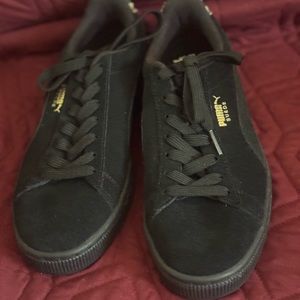 Puma Black Leopard Print Suede Sneakers